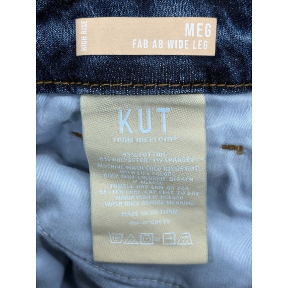 KUT from the Kloth MEG FAB AB WIDE LEG Jeans Womens 10P Blue Medium Wash Stretch - Picture 3 of 9